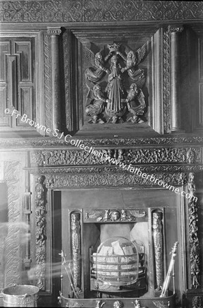 MALAHIDE CASTLE FIREPLACE AND PANEL IN OAK ROOM (CORONATION B V M)